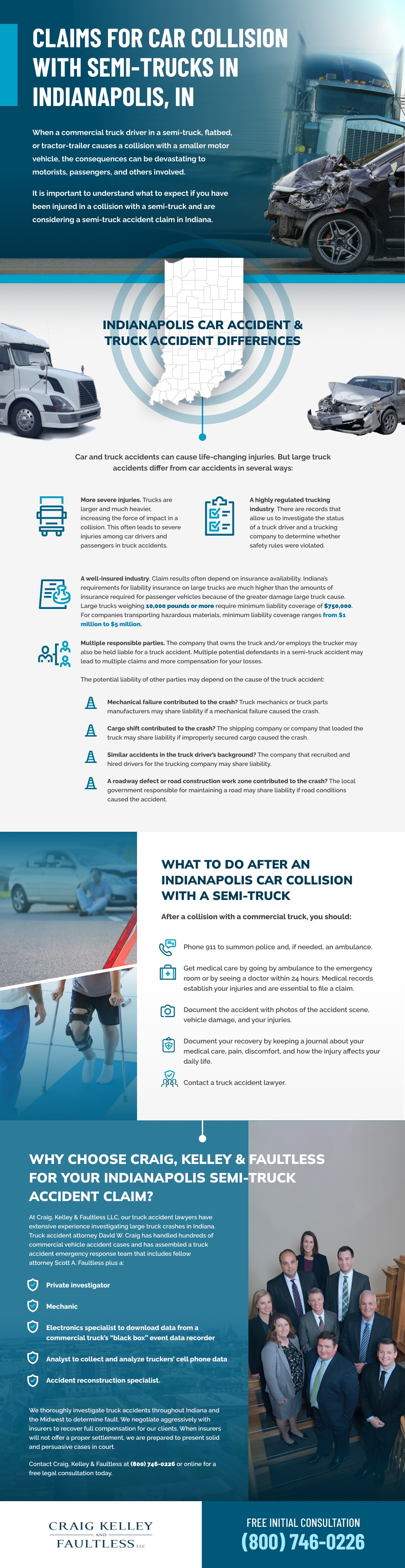 Claims for Car Collision with Semi-Trucks in Indianapolis, IN
