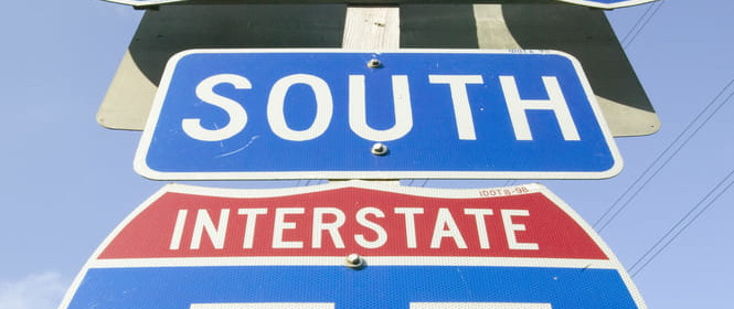 signs for Interstates 70, 64, and 55