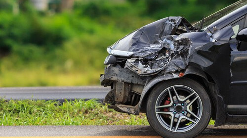 wrecked car after an accident