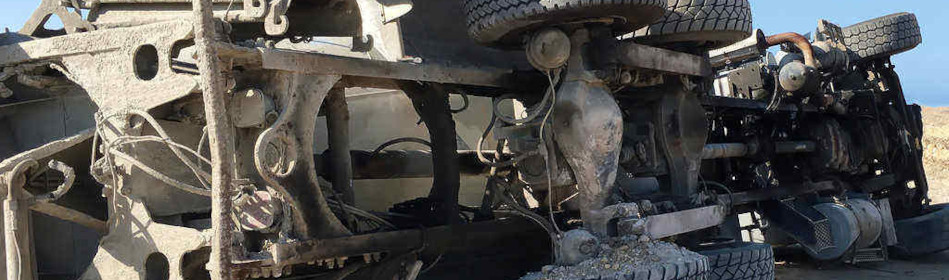 concrete truck rollover after accident