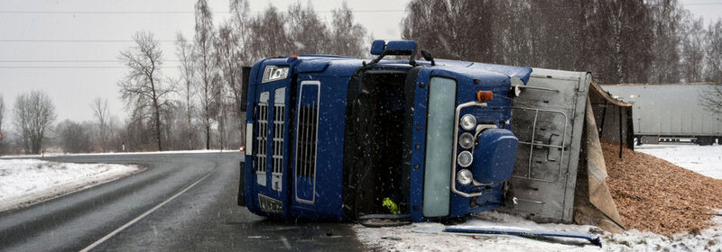 dump truck after a rollover accident