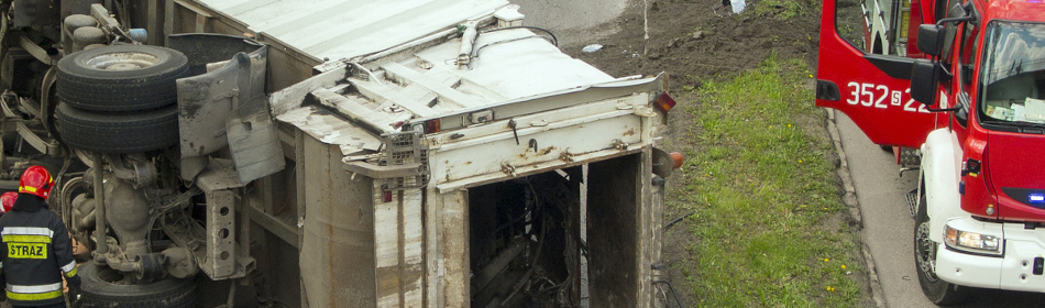 garbage truck after an accident