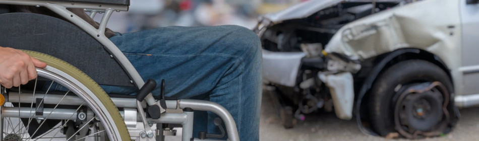 Injured man after a car accident
