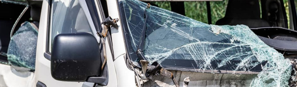 Delivery truck destroyed after accident