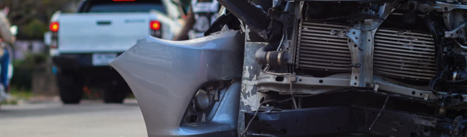 Truck destroyed after colliding with a vehicle