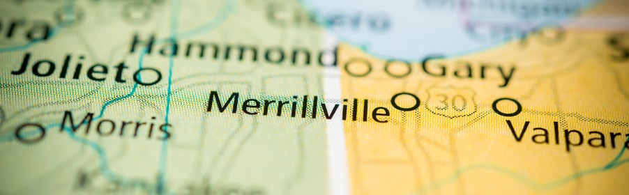 Merrillville, IN on a map
