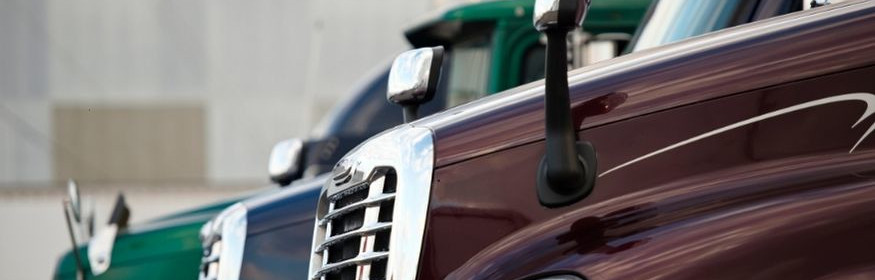 Trucks in a parking lot