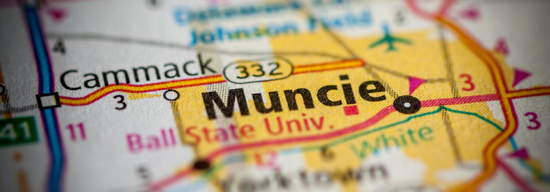 Muncie Indiana on a map