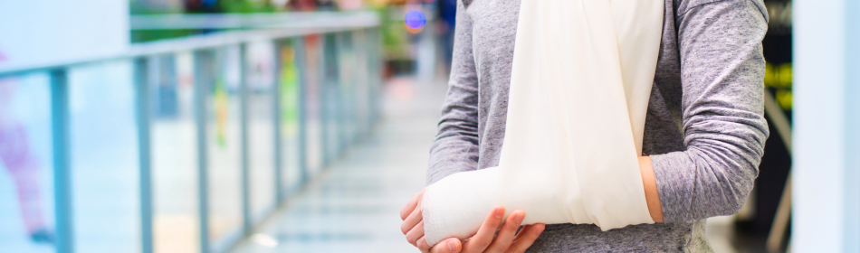 person with injured arm