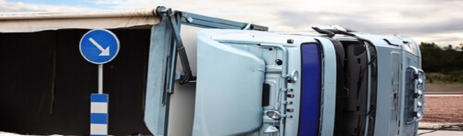 side down truck accident