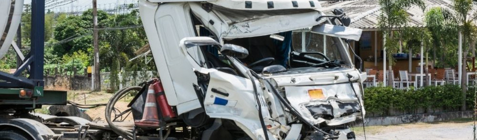 Truck crash on road