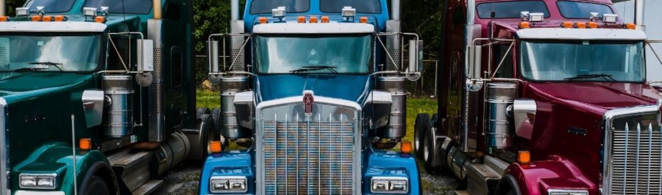 Row of parked trucks