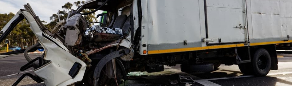 Truck crash on highway