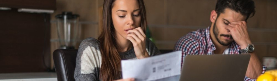 Couple checking their medical bills