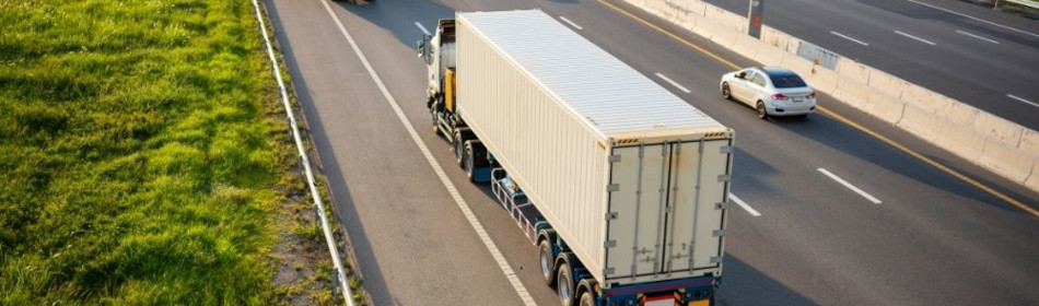 White truck on road