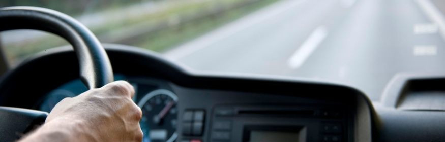 Truck driver on road