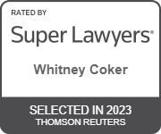 Rated By Super Lawyers Whitney Coker Selected in 2023 Thomson Reuters